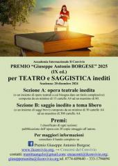 Premio per saggistica e teatro inediti “Giuseppe Antonio Borgese” 2025 (IX ed.)