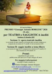 Premio per saggistica e teatro inediti “Giuseppe Antonio Borgese” 2026 (X ed.)
